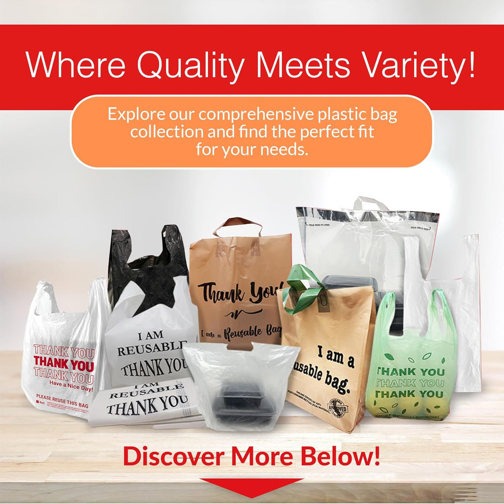Reli. Plastic Bags Thank You (1050 Count) | White Grocery Bags with Handles | Shopping (Plastic)